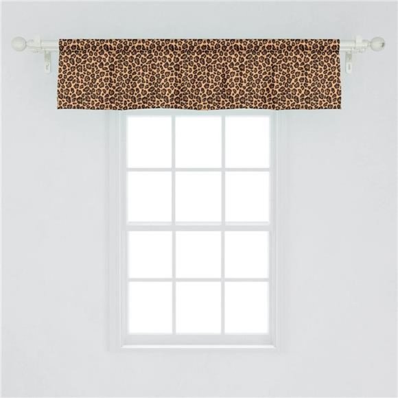 Leopard Print Window Valance, Drawing Texture Illustration Exotic Fauna Animal - Picture 2 of 2